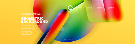 Overlapping geometric shapes background. 3D shadow effects and fluid gradients. Modern abstract...