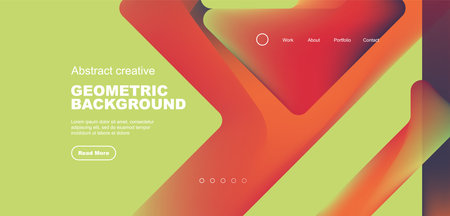 Fluid gradient triangles landing page background. Vector illustration for wallpaper, banner, background, leaflet, catalog, cover, flyerのイラスト素材