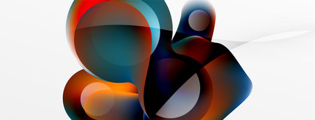 Fluid abstract background. Liquid color gradients composition. Round shapes and circle flowing design for wallpaper, banner, background or landingのイラスト素材