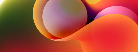 Fluid abstract background. Liquid color gradients composition. Round shapes and circle flowing...