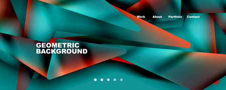 Bright colorful triangular shapes abstract background with fluid color effect. Glass, light and shadow effects. Illustration For Wallpaper, Banner, Background, Card, Book Illustration, landing pageのイラスト素材