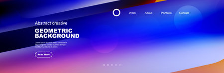 Overlapping geometric shapes background. 3D shadow effects and fluid gradients. Modern abstract formsのイラスト素材