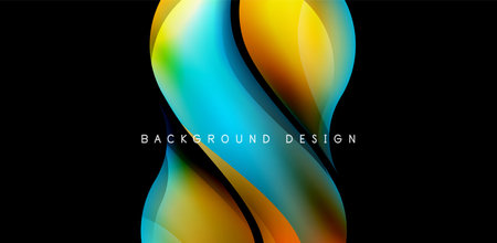 Elegant waves and flowing fluid abstract background. Template for covers, templates, flyers, placards, brochures, bannersのイラスト素材