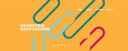 Trendy color overlapping lines abstract background. Vector Illustration For Wallpaper, Banner, Background, Card, Book Illustration, landing pageのイラスト素材