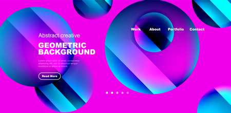 Circles with glossy surface and light and shadow effects abstract background. Template for covers, templates, flyers, placards, brochures, bannersのイラスト素材