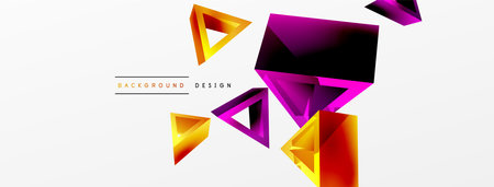 Triangle abstract background. 3d vector basic shape technology or business concept composition....