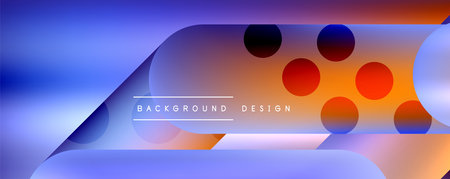 Round shapes and lines with fluid gradients abstract background. Vector illustration for wallpaper, banner, background, leaflet, catalog, cover, flyerのイラスト素材