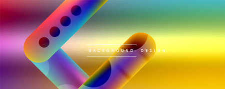 Round shapes and lines with fluid gradients abstract background. Vector illustration for wallpaper,...