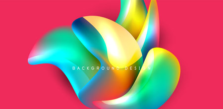 Fluid color liquid 3d elements abstract backgroundのイラスト素材