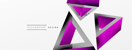 3d triangle abstract background. Basic shape technology or business concept composition. Trendy techno business template for wallpaper, banner, background or landingのイラスト素材