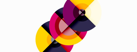 Circles with shadows trendy minimal geometric composition abstract backgroundのイラスト素材