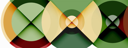 Circles with shadows trendy minimal geometric composition abstract backgroundのイラスト素材