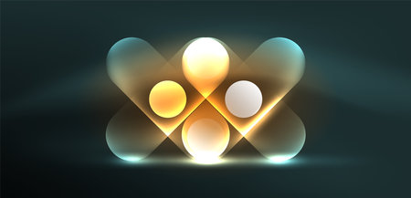 Abstract glowing neon light techno circles backgroundのイラスト素材