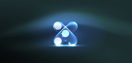 Abstract glowing neon light techno circles backgroundのイラスト素材