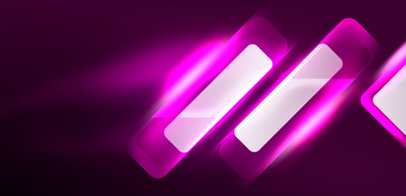 Neon glowing techno lines and arrows, hi-tech futuristic abstract background templateのイラスト素材