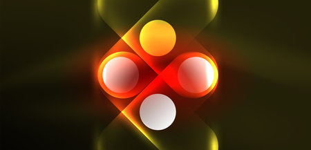 Abstract glowing neon light techno circles backgroundのイラスト素材