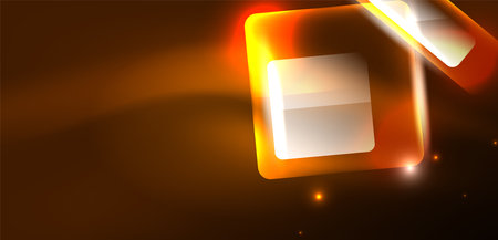 Neon glowing techno lines and arrows, hi-tech futuristic abstract background templateのイラスト素材