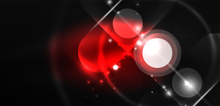 Abstract glowing neon light techno circles backgroundのイラスト素材