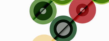 Circles with shadows trendy minimal geometric composition abstract backgroundのイラスト素材