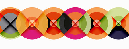 Circles with shadows trendy minimal geometric composition abstract backgroundのイラスト素材