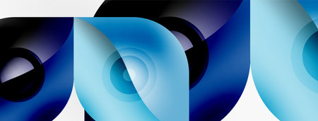 Vector abstract geometric background. Techno flower petals concept. Wallpaper or texture design, bright poster, banner, flyerのイラスト素材