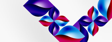 Vector abstract geometric background. Techno flower petals concept. Wallpaper or texture design, bright poster, banner, flyerのイラスト素材