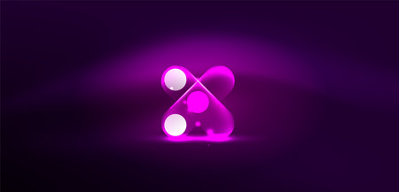 Abstract glowing neon light techno circles backgroundのイラスト素材