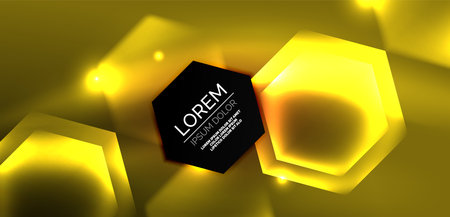 Abstract background techno neon hexagons. Hi-tech vector illustration for wallpaper, banner, background, landing page, wall art, invitation, prints, postersのイラスト素材