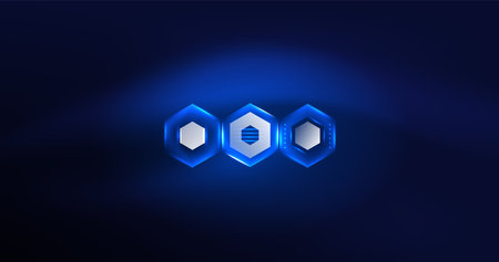 Abstract background neon hexagon vector illustrationのイラスト素材