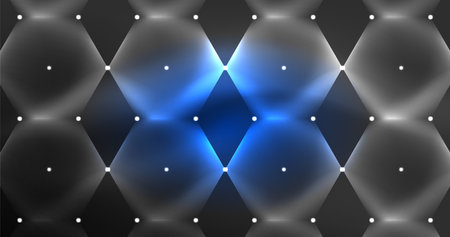 Neon hexagon background. Hi-tech design for wallpaper, banner, background, landing page, wall art,...