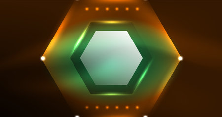 Abstract background neon hexagon vector illustrationのイラスト素材