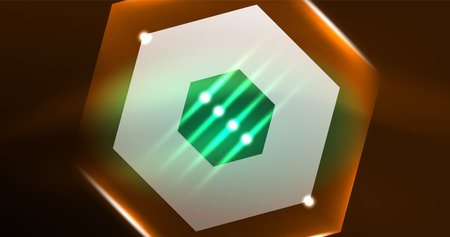 Abstract background neon hexagon vector illustrationのイラスト素材