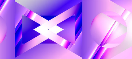 Trendy minimal geometric composition abstract background. Shadow lines and lights on glossy triangles backdrop. Vector Illustration For Wallpaper, Banner, Background, Card, Book Illustrationのイラスト素材