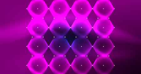Abstract background neon hexagon vector illustrationのイラスト素材
