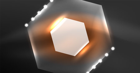 Neon hexagon background. Hi-tech design for wallpaper, banner, background, landing page, wall art, invitation, prints, postersのイラスト素材