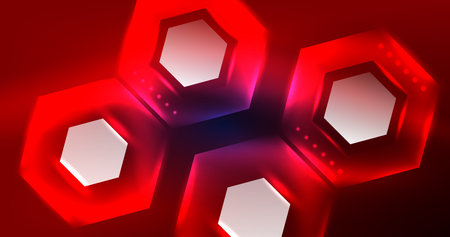 Abstract background neon hexagon vector illustrationのイラスト素材