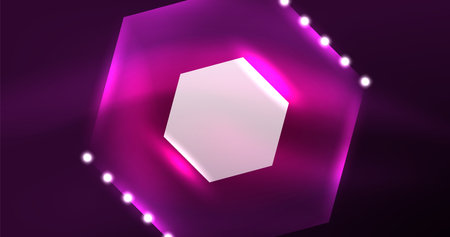 Abstract background neon hexagon vector illustrationのイラスト素材