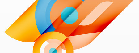 Rings and circles geometric abstract background for wallpaper, banner, backdropのイラスト素材