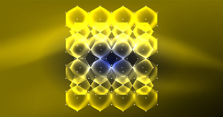 Abstract background neon hexagon vector illustrationのイラスト素材