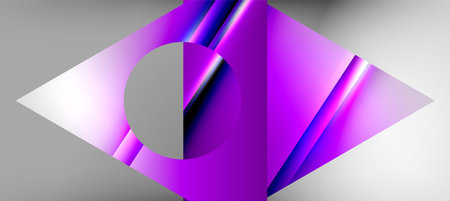 Trendy minimal geometric composition abstract background. Shadow lines and lights on glossy triangles backdrop. Vector Illustration For Wallpaper, Banner, Background, Card, Book Illustrationのイラスト素材