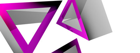 Triangle abstract background. 3d vector basic shape technology or business concept composition. Trendy techno business template for wallpaper, banner, background or landingのイラスト素材