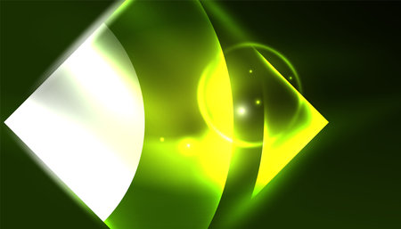 Abstract background vector neon glowing geometric elements. Hi-tech design for wallpaper, banner, background, landing page, wall art, invitation, prints, postersのイラスト素材