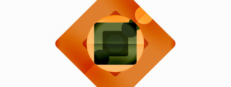 Trendy minimal geometric abstract background. Triangles, squares and circles bright colors backdrop. Vector Illustration For Wallpaper, Banner, Background, Card, Book Illustration, landing pageのイラスト素材