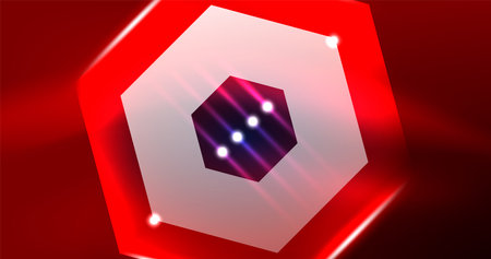 Abstract background neon hexagon vector illustrationのイラスト素材