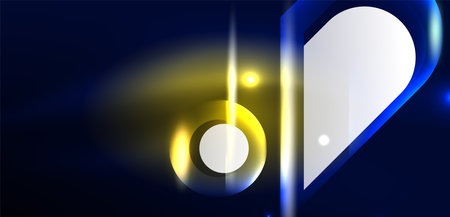 Abstract background glowing neon light geometric shapes. Space cosmic or magic energy vector wallpaper For Wallpaper, Banner, Background, Card, Book Illustration, landing pageのイラスト素材