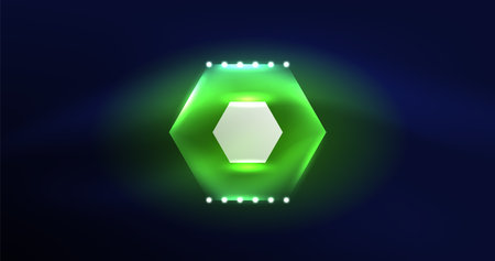 Abstract background neon hexagon vector illustrationのイラスト素材