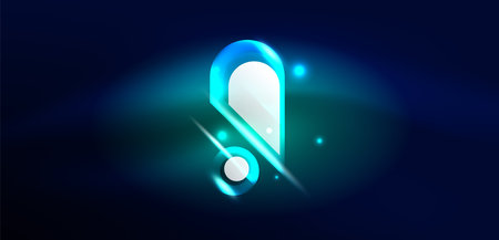 Abstract background glowing neon light geometric shapes. Space cosmic or magic energy vector wallpaper For Wallpaper, Banner, Background, Card, Book Illustration, landing pageのイラスト素材