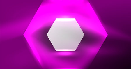 Neon hexagon background. Hi-tech design for wallpaper, banner, background, landing page, wall art, invitation, prints, postersのイラスト素材