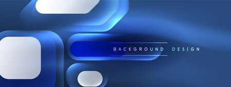 Glowing neon geometric elements abstract background. Neon light or laser show, electric impulse, power lines, techno quantum energy impulse, magic glowing dynamic linesのイラスト素材