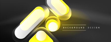 Glowing round shapes abstract background. Template for wallpaper, banner, presentation, backgroundのイラスト素材